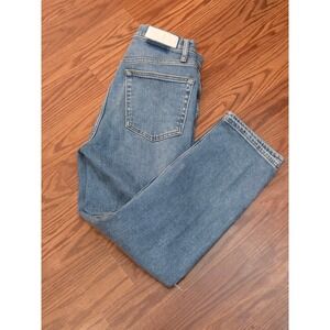 RE/DONE Originals High Rise Straight Leg Distressed Jeans Medium Wash Size 27